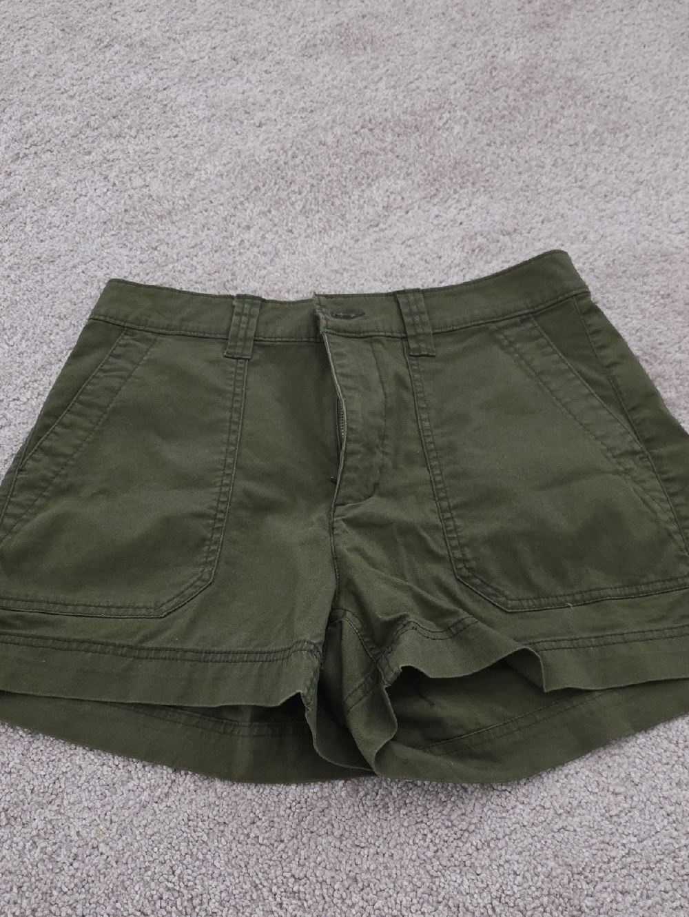 Old Navy Olive High-Rise Utility Shorts